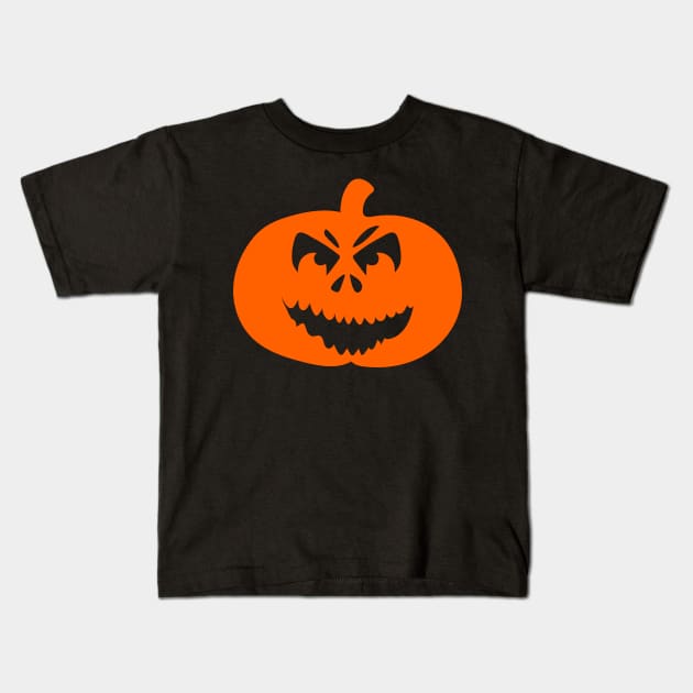 Halloween Funny Cute Cartoon Pumpkin Face Kids T-Shirt by koolteas